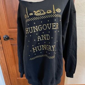 Black Sweatshirt with Gold Text